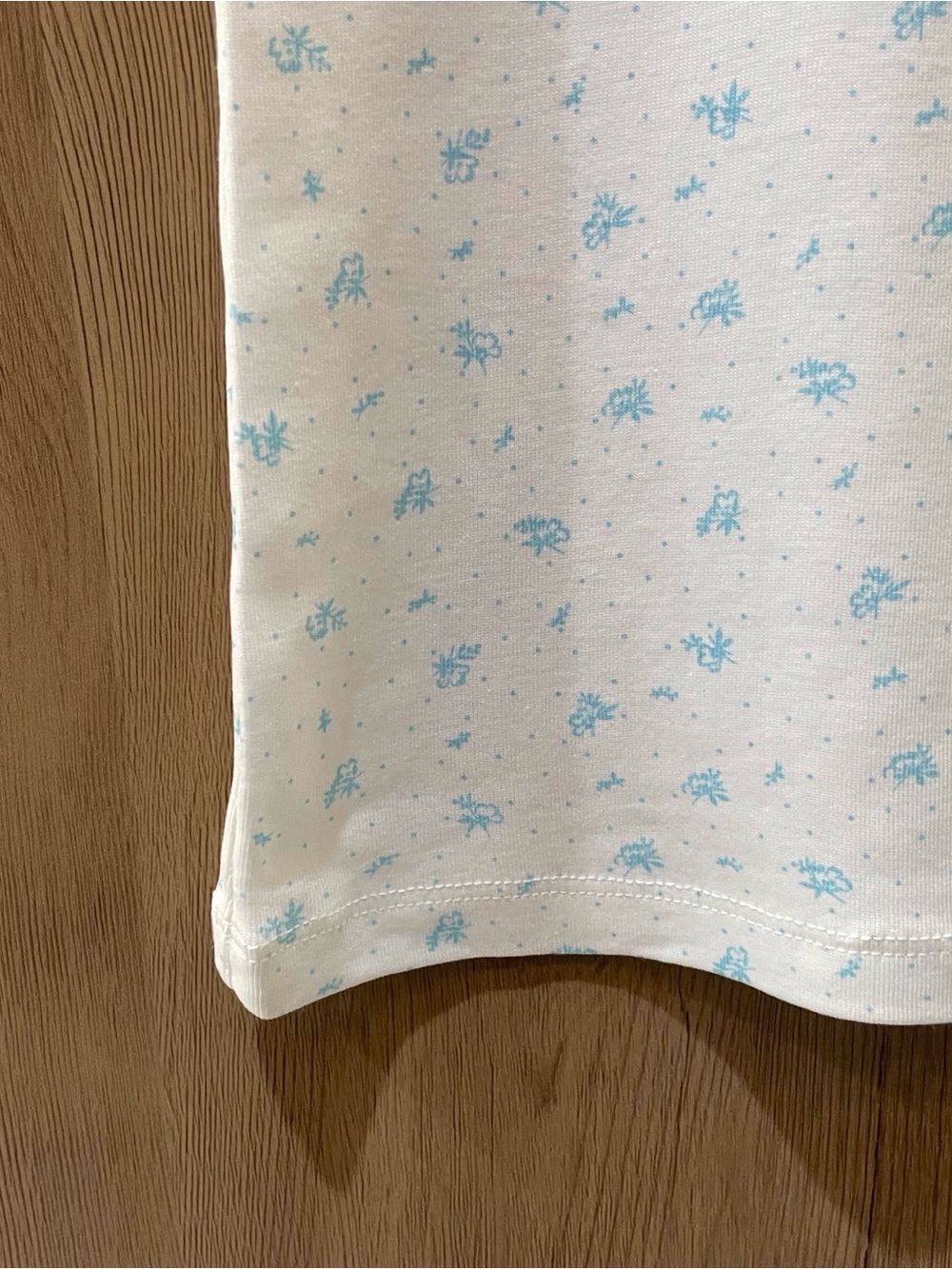 Miu Miu White Tank Top with Light Blue Floral Dots - Picture 6 of 7